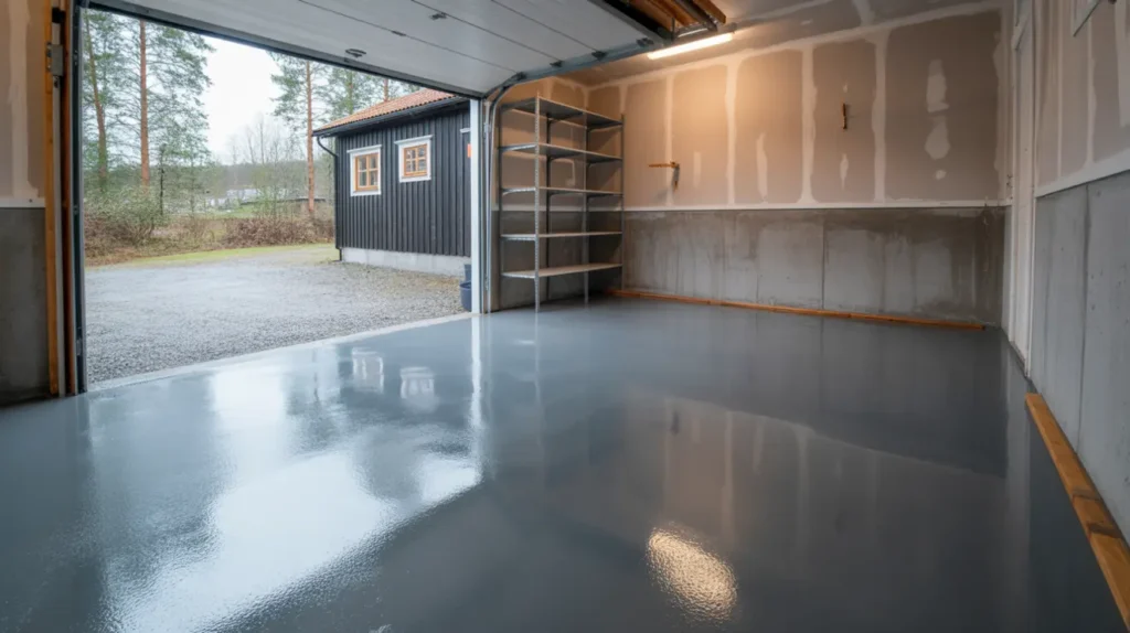 garagegolv med epoxi belades och toppm lades i tungelsta v sterhaninge